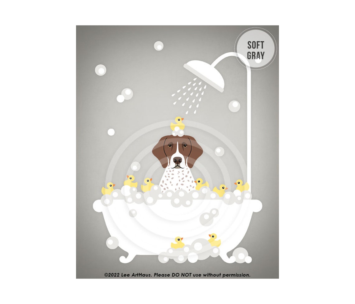 German Shorthaired Pointer Bubble Bath Rubber Duckies Dog Poster - Image 3
