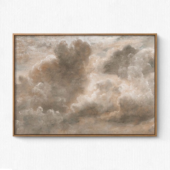 Cloudy Sky Vintage Landscape Art Print