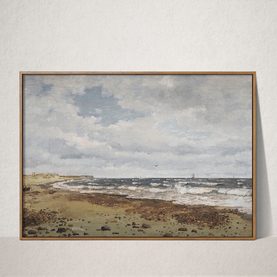 Vintage Coastal Seaside Painting Wall Art Print - Image 2