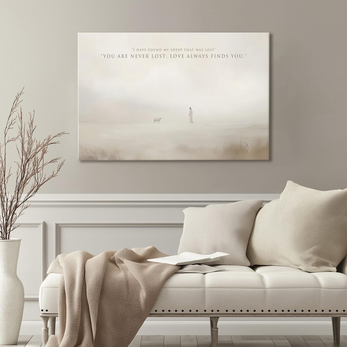 Lost Sheep Shepherd Bible Quote Minimalist Typography Canvas Poster - Image 3