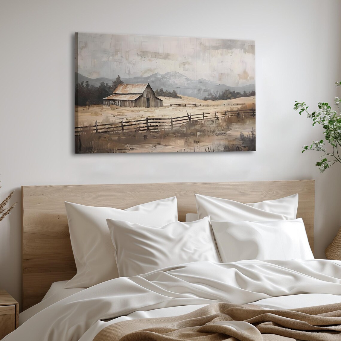 Old Barn With Golden Field And Weathered Wooden Fence Poster Art - Image 2