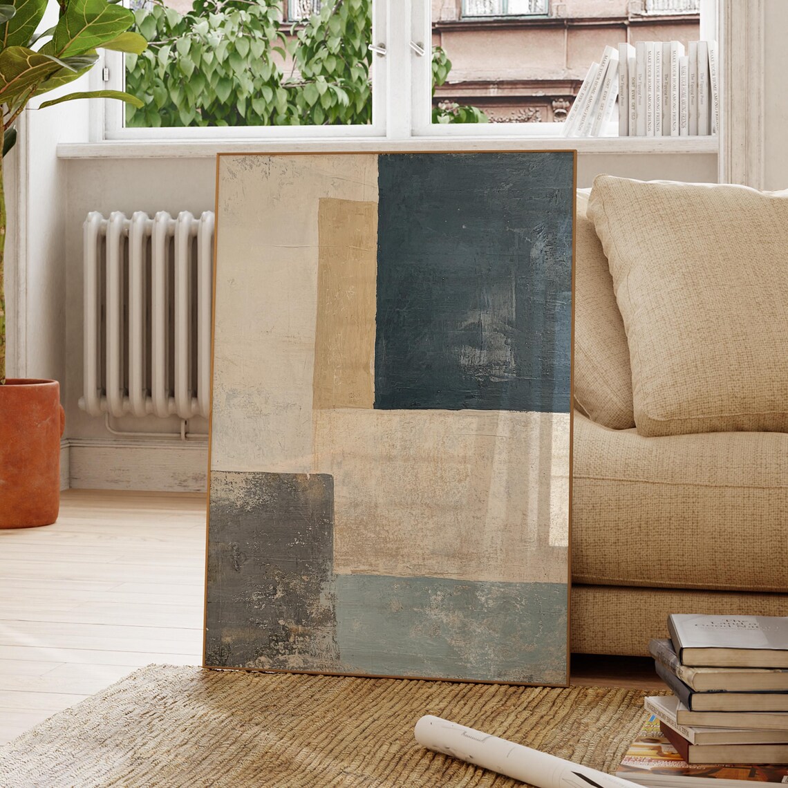Minimalist Wall Art Print Modern Rolled Posters For Home Decor Abstract Living Room Gift Lovers Neutral Tones