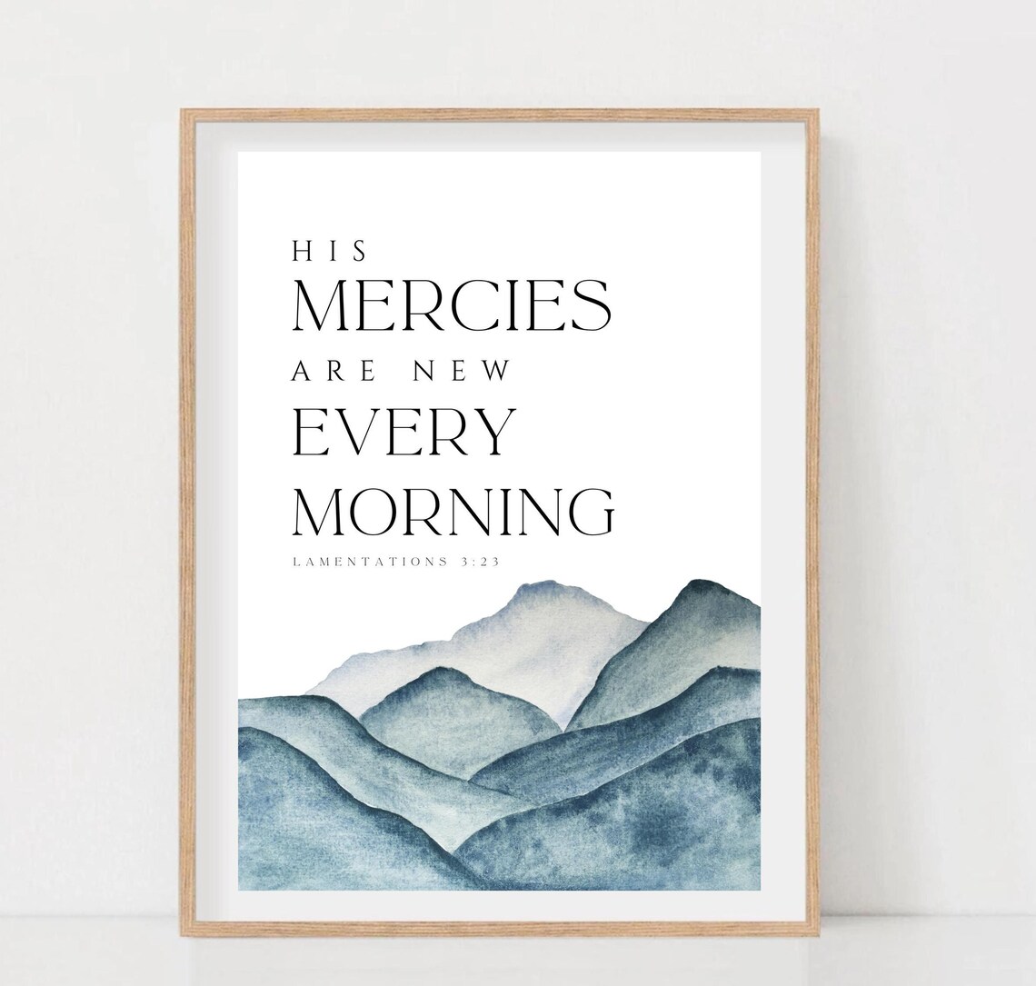 Lamentations 3:23 Scripture Art Print, Christian Faith - Image 2