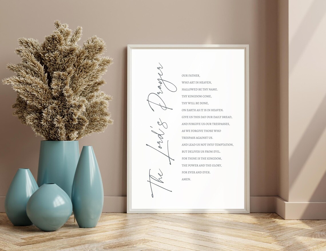 The Lord's Prayer Scripture Art Print for Christian Home - Image 2