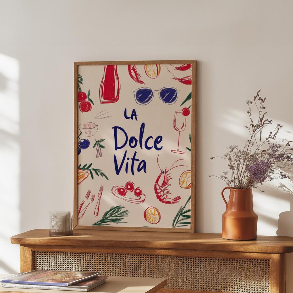 La Dolce Vita Retro Italian Quote, Kitchen Decor