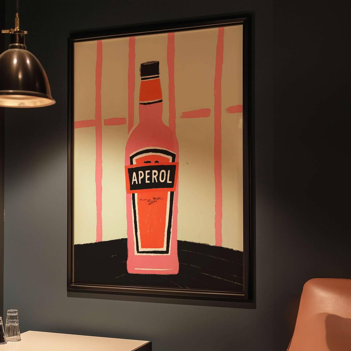 Aperol Spritz, Retro Bar Cart Decor Art Print - Image 3
