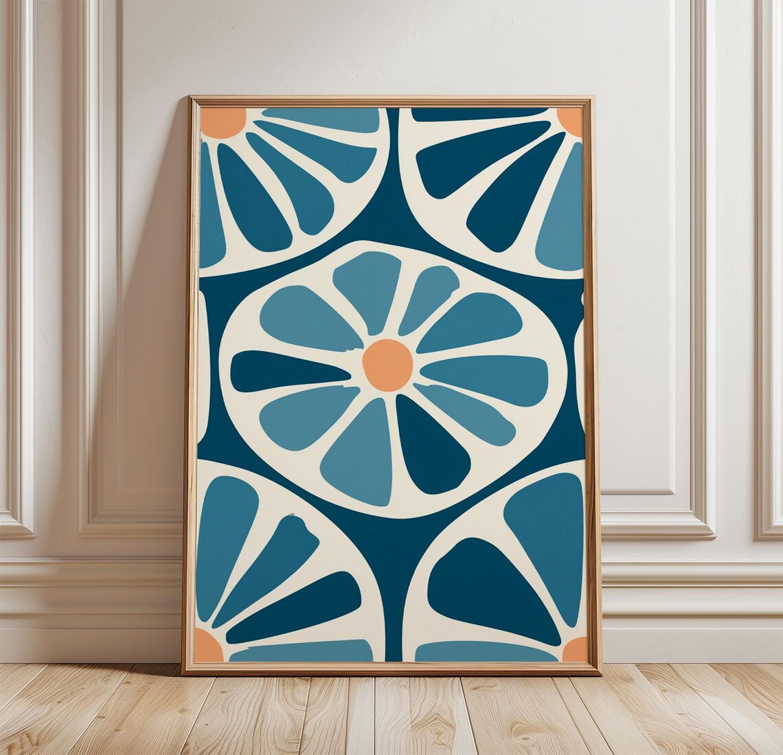 Retro Floral Poster, Mid Century Daisy Art Print