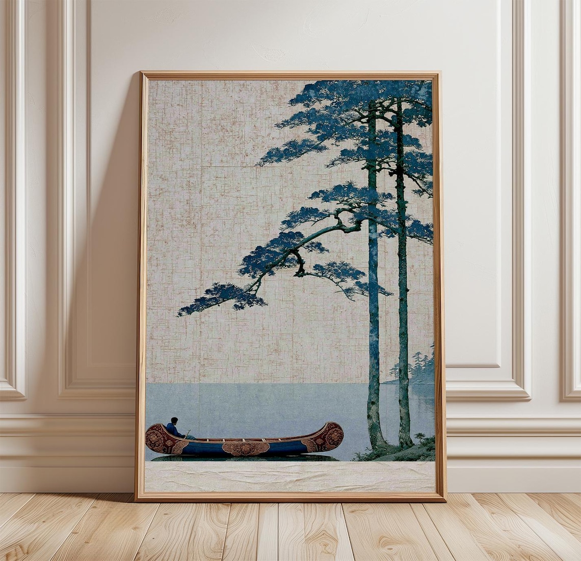 Canoe Lake Poster, Cyanotype Landscape
