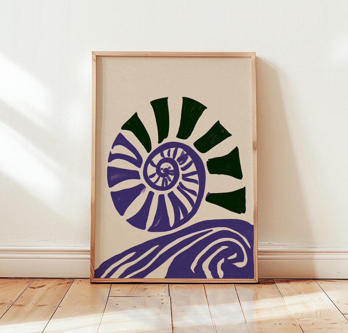 Purple Ammonite Coastal Art Print