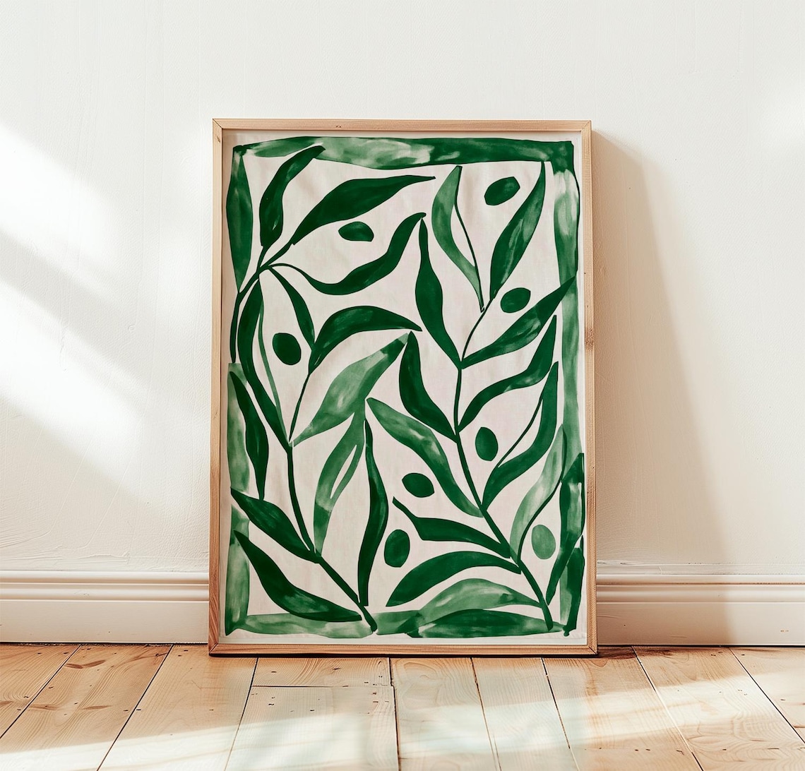 Green Olive Branch Botanical Art Print