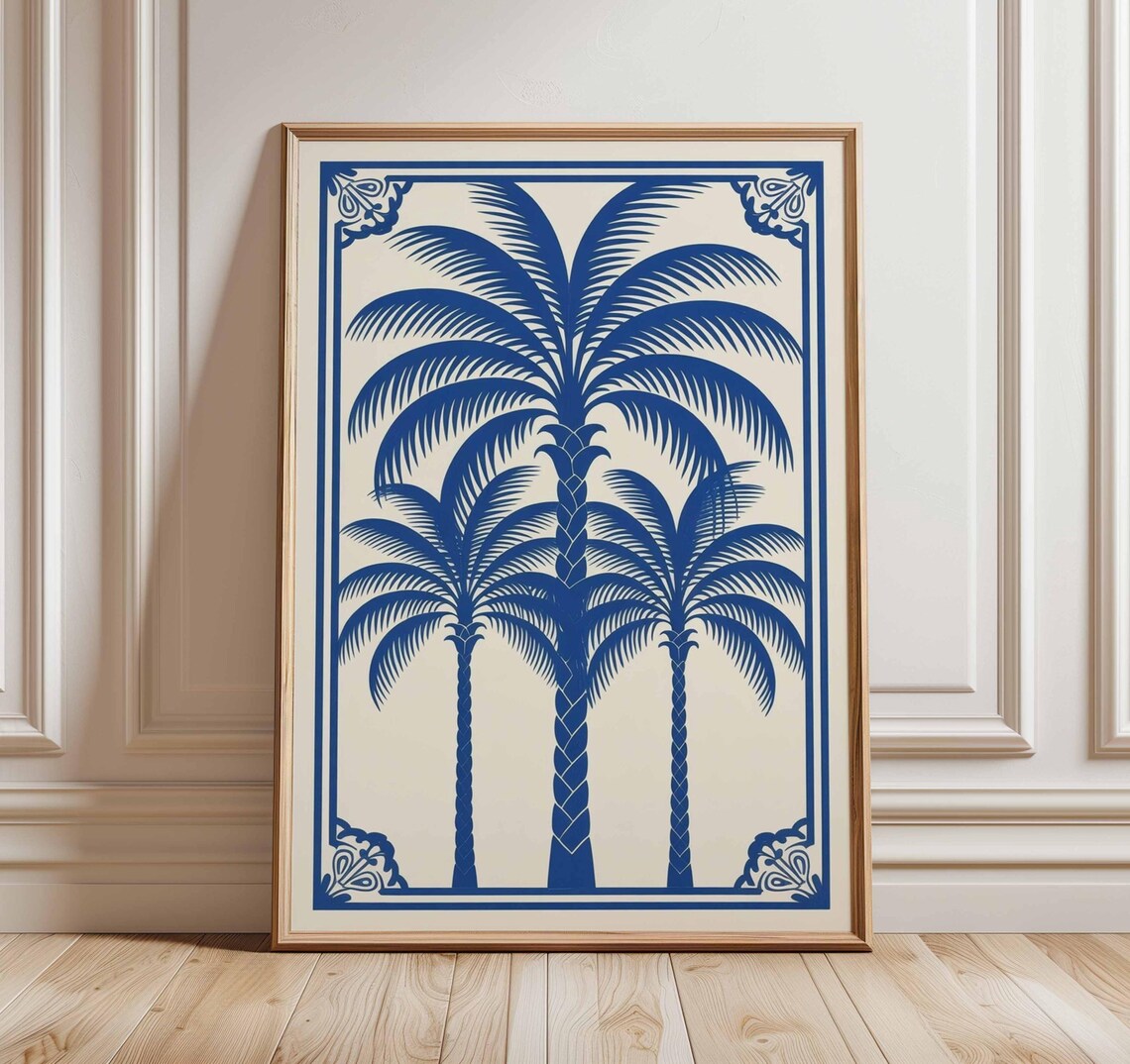 Palm Tree Tropical Coastal Beach Poster Print