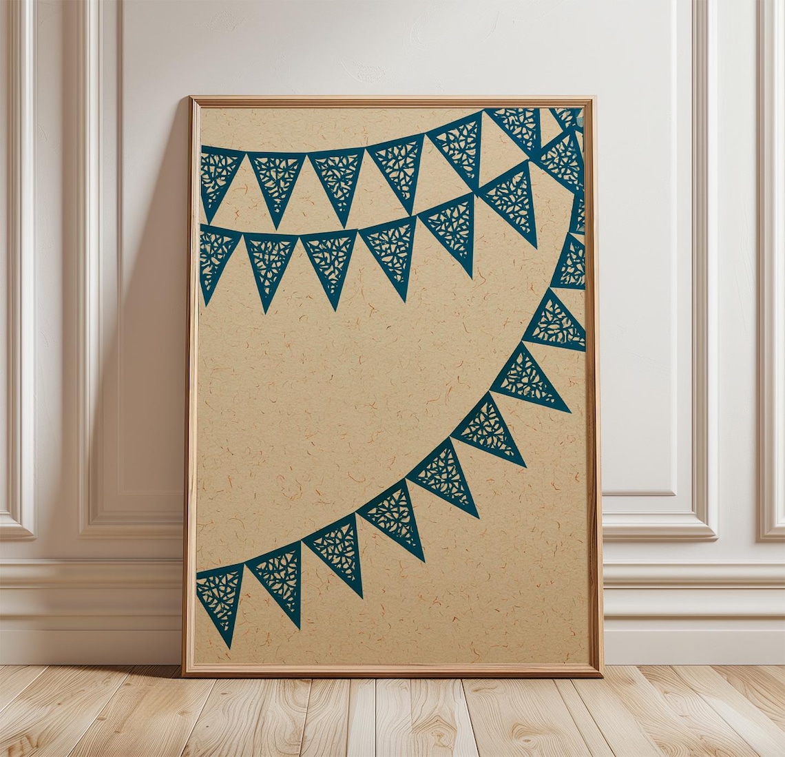 Blue Bunting Minimal Celebration Poster
