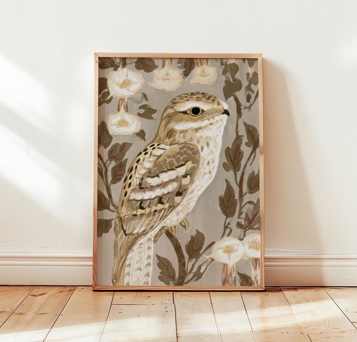 Neutral Potoo Botanical Art Print