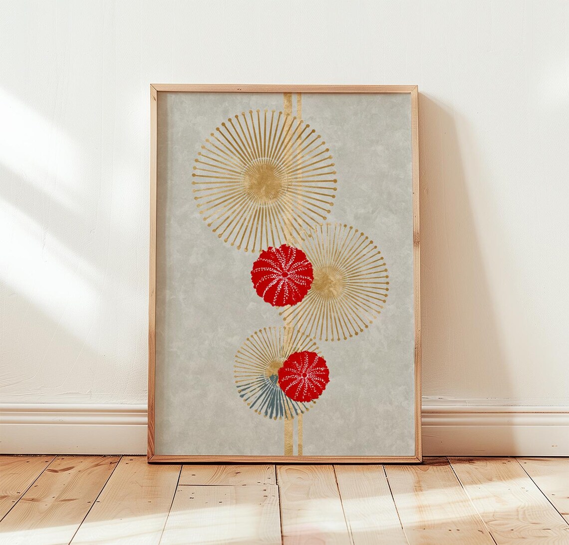 Abstract Sea Urchin, Coastal Modern Poster
