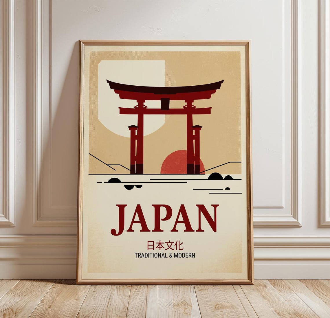 Japan Torii Gate Vintage Travel Poster Traditional And Modern