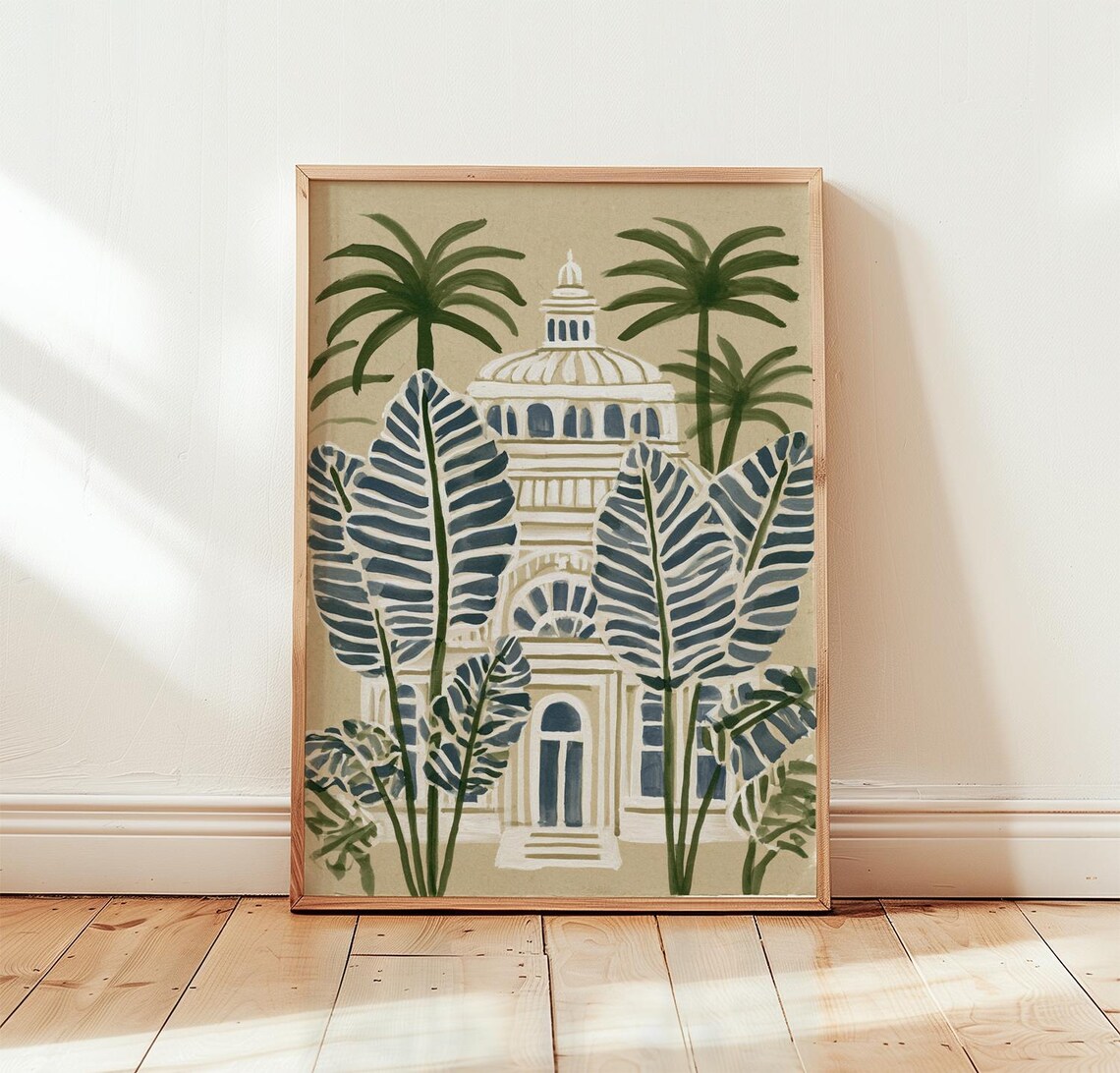 Tropical Botanical Poster, Architectural Wall Art