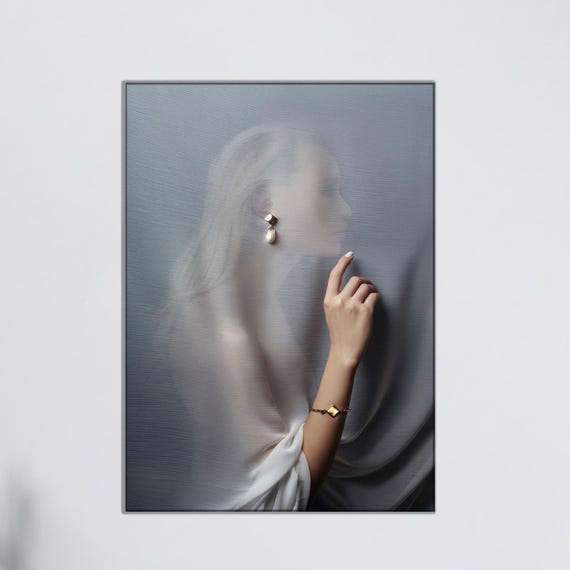 Feminine Silhouette Canvas Art Elegant Woman Portrait Minimalist Home Decor
