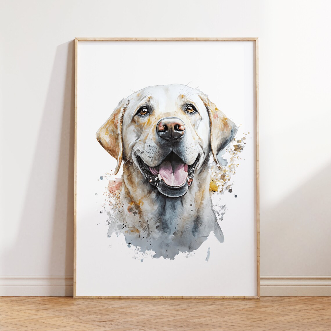 Labrador Retriever Watercolor Portrait Yellow Lab Breed Art Poster