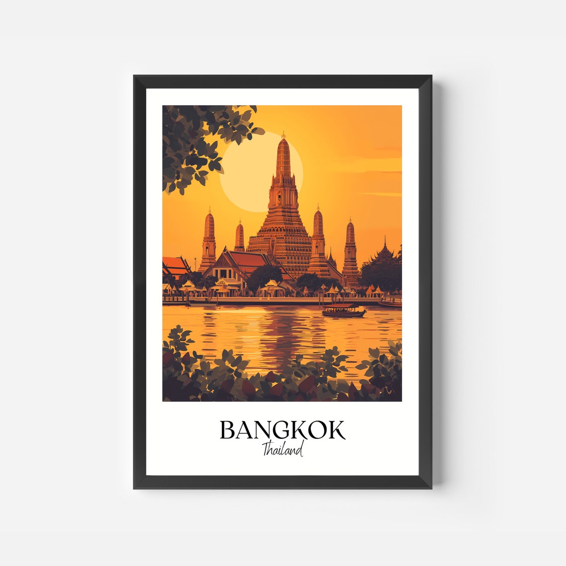 Bangkok City Print Bangkok Travel Poster Thailand Travel Gift Bangkok Thailand Poster Bangkok Gift - Image 2