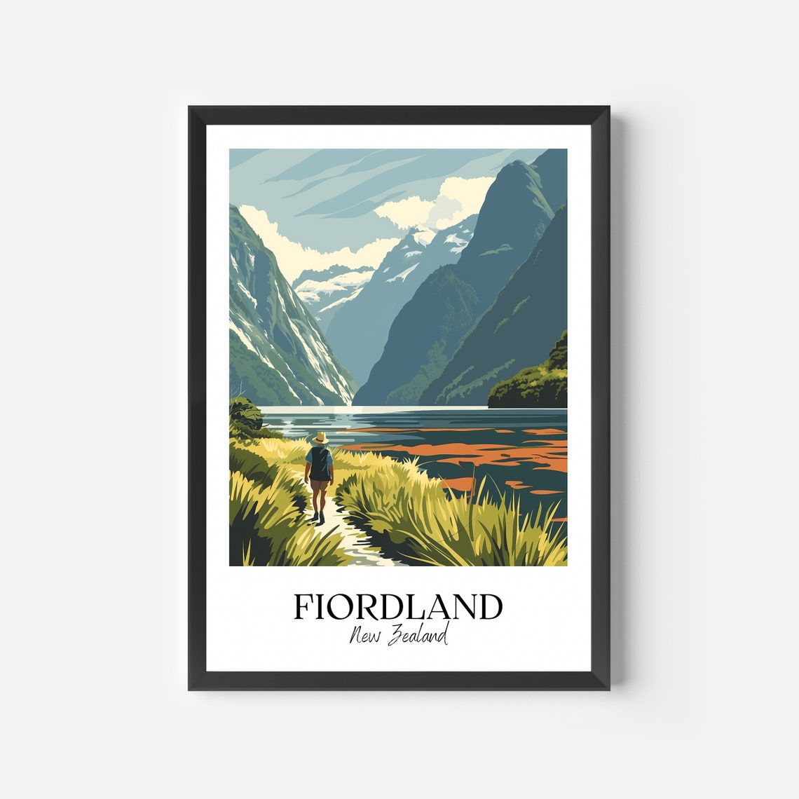 Fiordland National Park Print Fiordland Travel Poster New Zealand Travel Gift Fiordland New Zealand Poster Travel Gift - Image 2