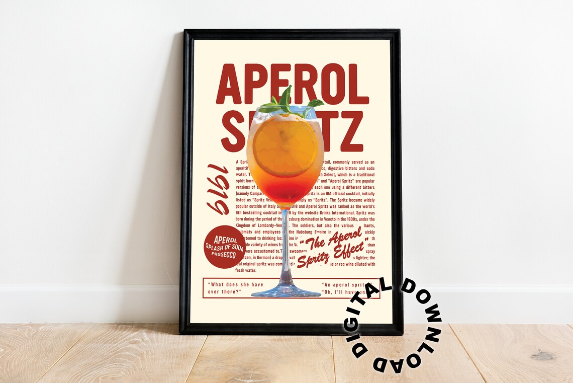 Aperol Spritz Vintage Magazine Art Print