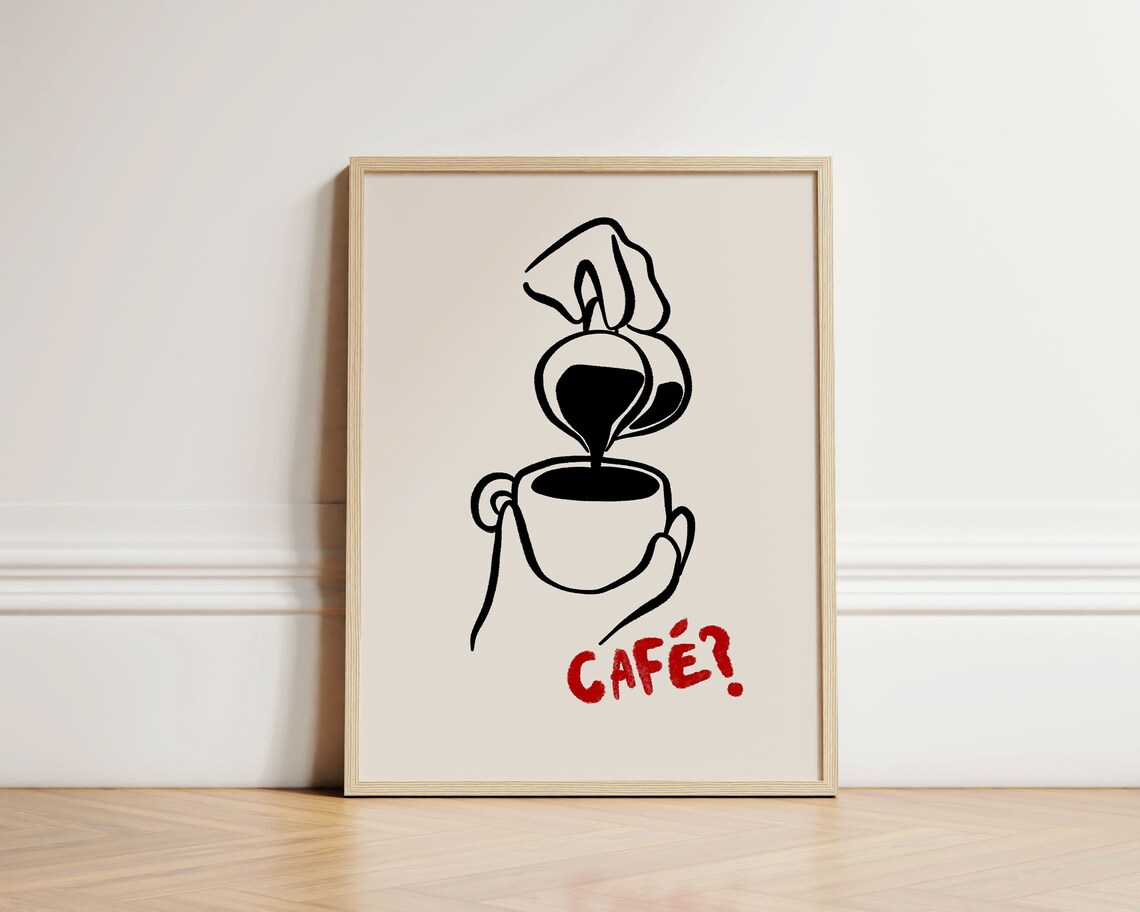 Trendy Caf Coffee Ink Bleed Kitchen Art Print