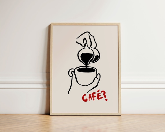 Trendy Caf Coffee Ink Bleed Kitchen Art Print