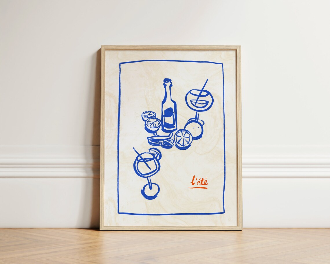 Summer Cocktail Coastal Art Print, Living Decor