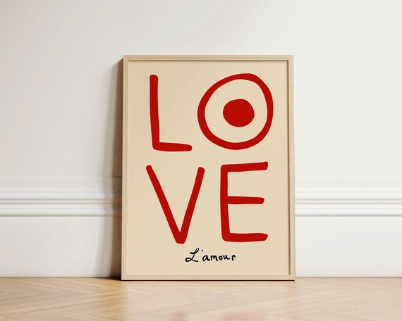 Love Print Trendy Wall Art Abstract Type Living Room Poster Gallery Typography A1 A2 A3 Unframed