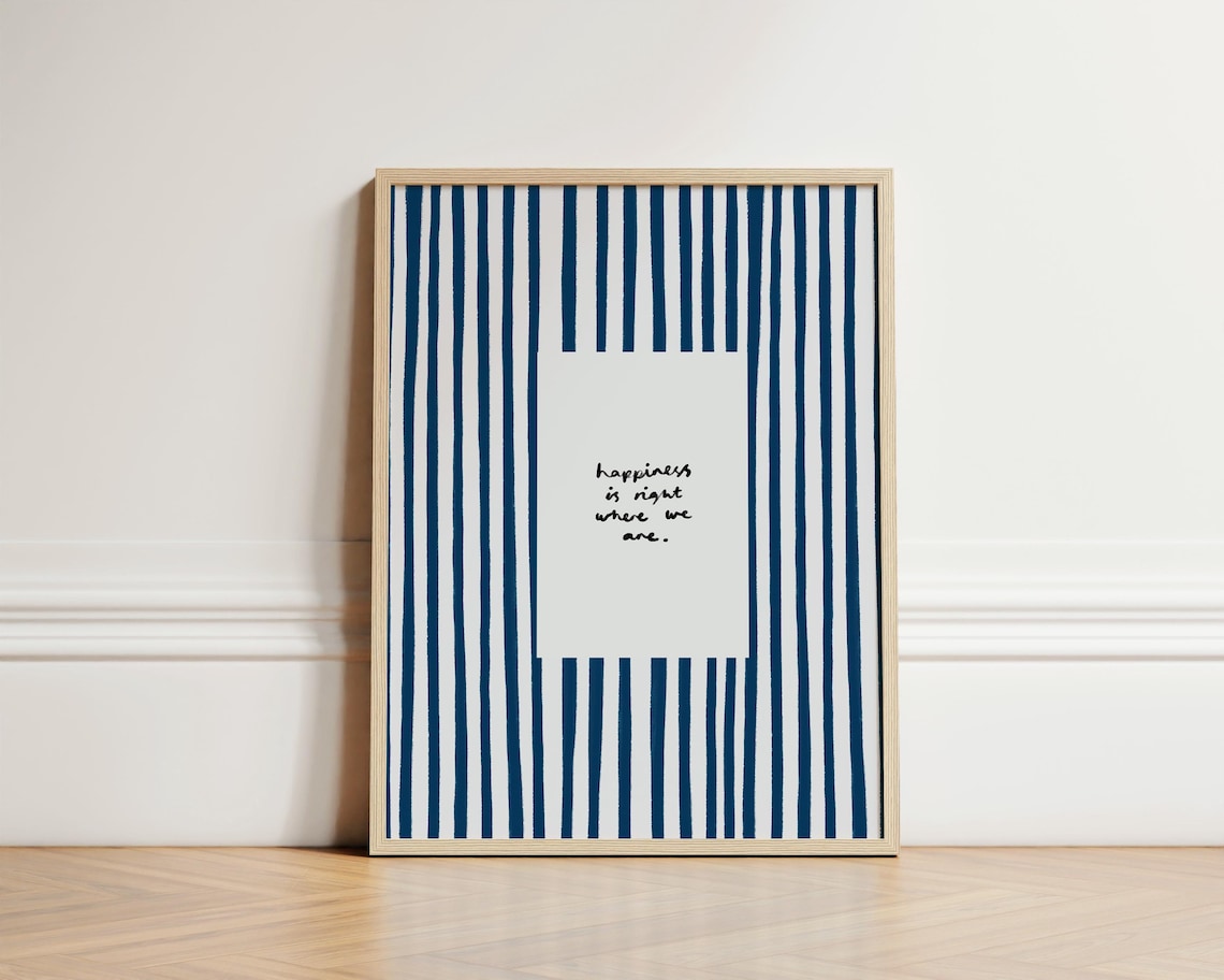Happiness Print, Homely Stripe Kitchen Art Print