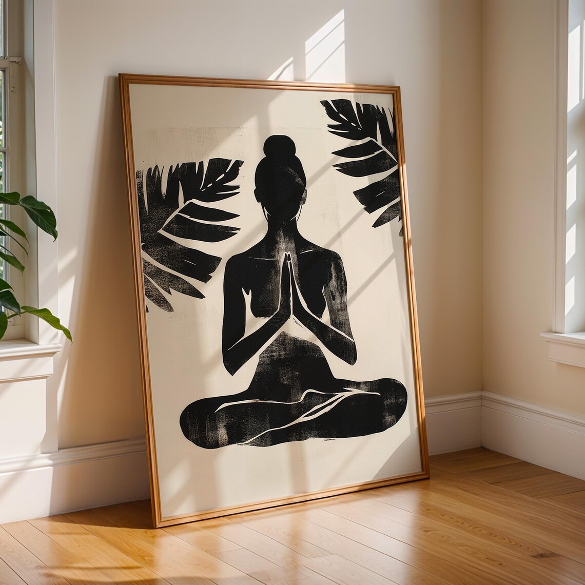 Minimalist Yoga Meditation Art Print, Boho Wellness - Image 3