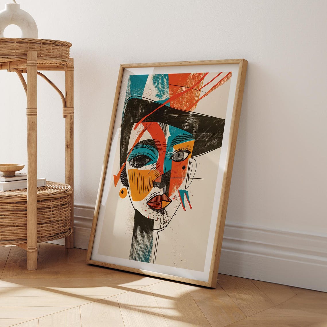 Abstract Face Wall Art Vibrant Modern Portrait Bold Cubist Style Print Modern Home Or Office Decor Wall Print - Image 4
