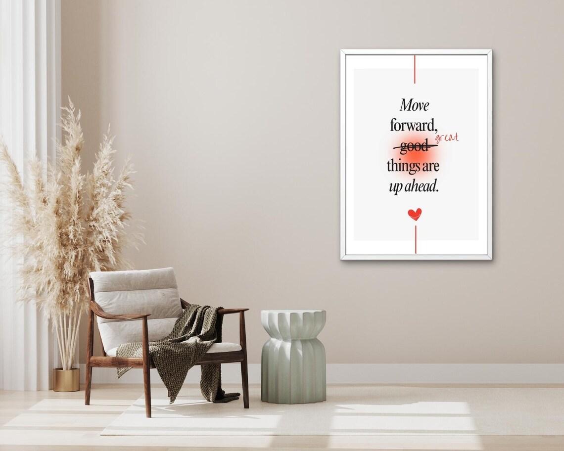 Move Forward Great Things Ahead Motivation Minimalist Typography Poster - Image 3