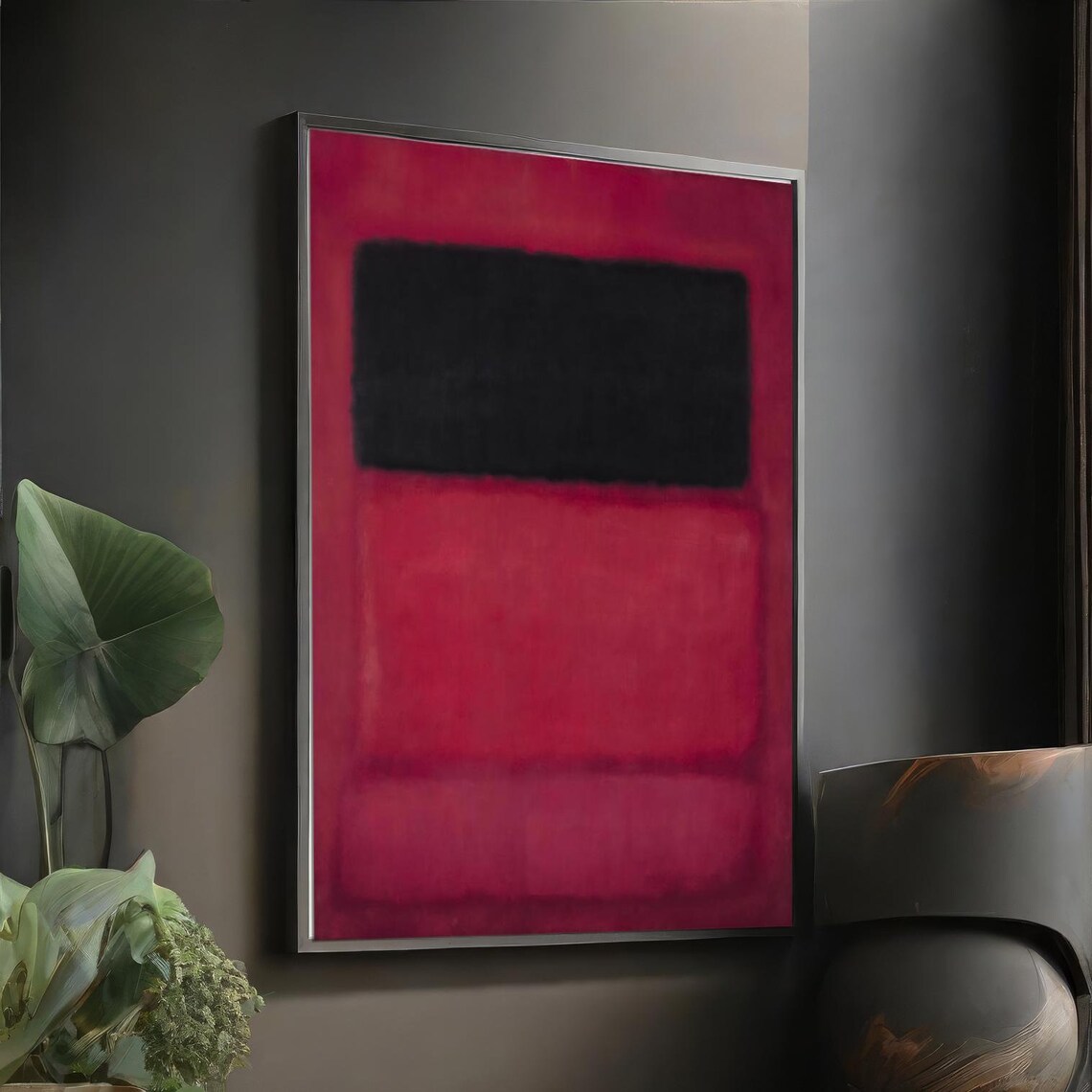 Rothko Style Crimson Red Black Color Field Abstract Art Poster