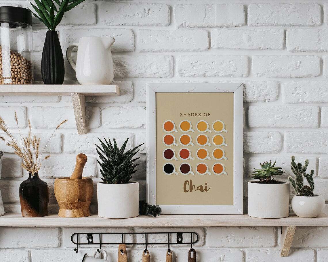 Shades Of Chai Desi Art, Indian Kitchen Wall Art - Image 4