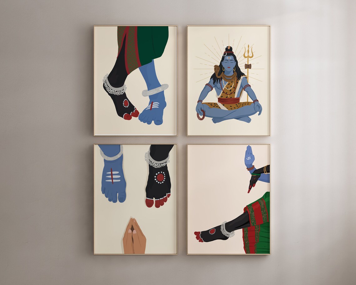 Ardhanarishvara Kali And Shiva Dancing Feet Art Print - Image 2