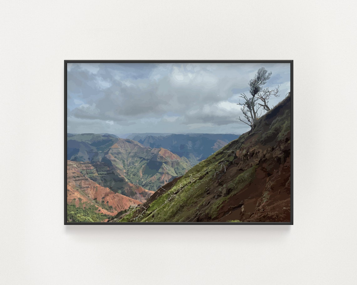 Waimea Canyon Kauai Print Hawaii Wall Art Travel Poster