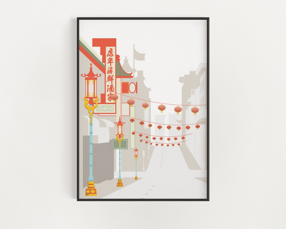 Chinatown San Francisco, Grant Avenue Travel Poster