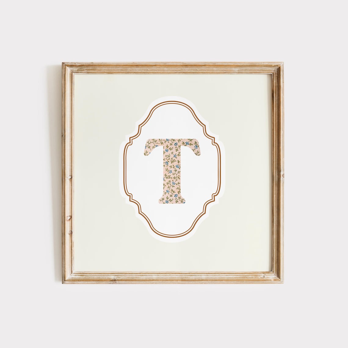 T Square Initial Personalized Gift, Watercolor Art Print - Image 3