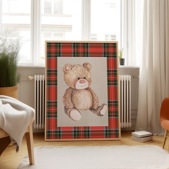 Vintage Teddy Bear Art Print Instant Cottagecore Living Room Decor Nursery Art Vintage Wall Art Ralph Lauren Bear