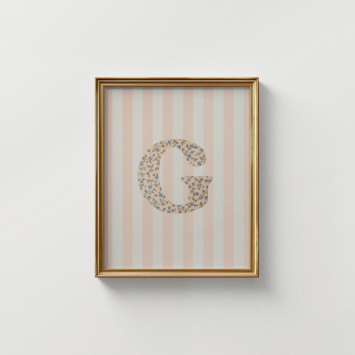 G Initial Floral Letter Watercolor Art Print