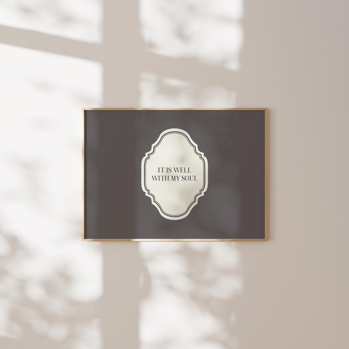 Charcoal It Is Well With My Soul Ornate Quote Christian Faith Poster - Image 2