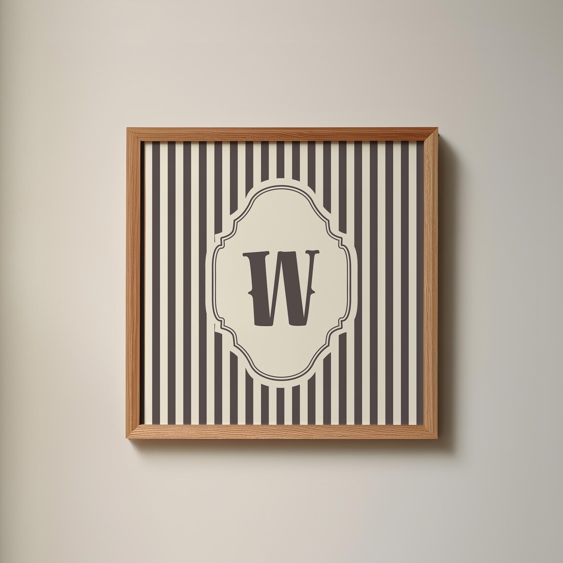 W Square Initial Personalized Watercolor Gift - Image 2
