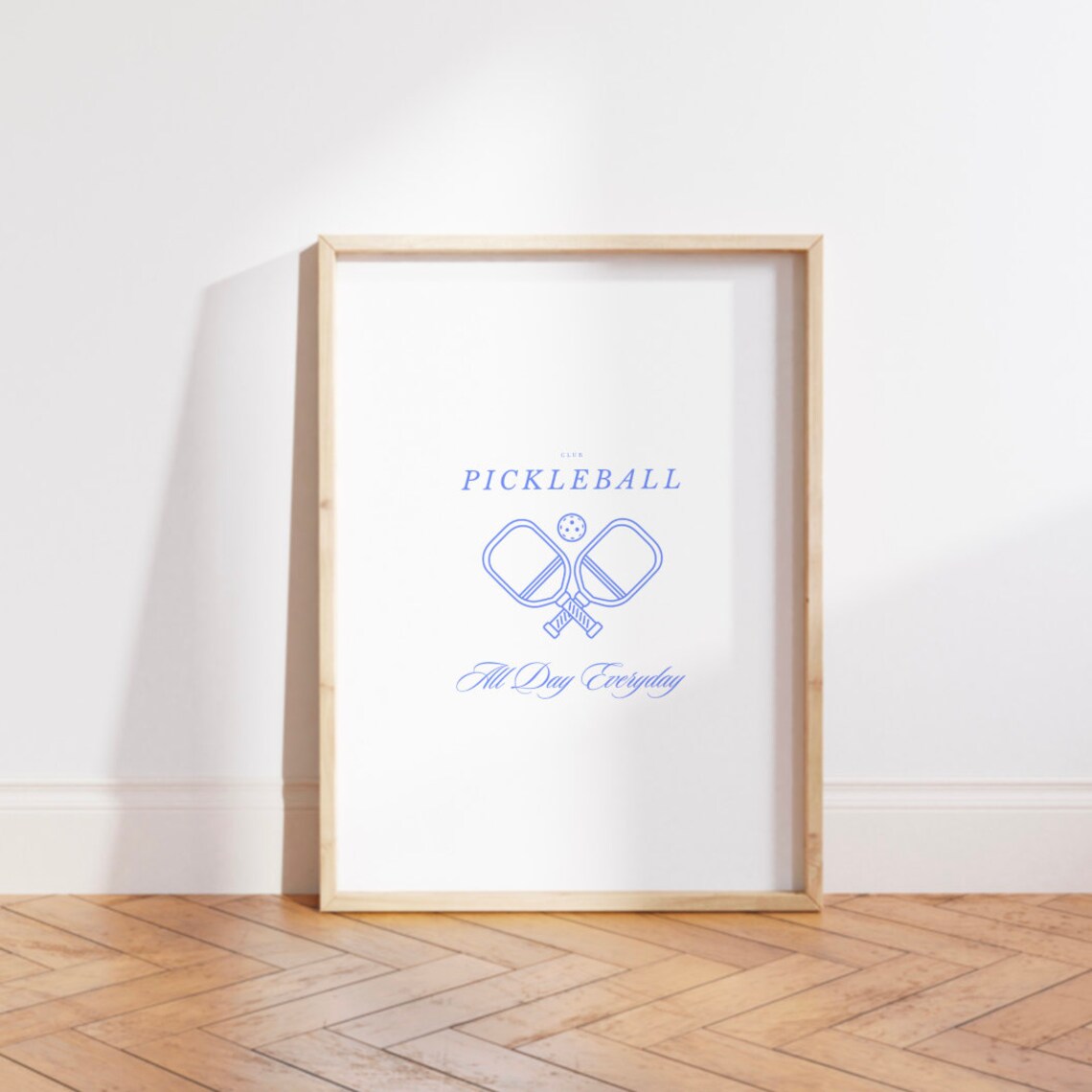 Pickleball Club All Day Everyday Minimalist Blue Sports Print - Image 3