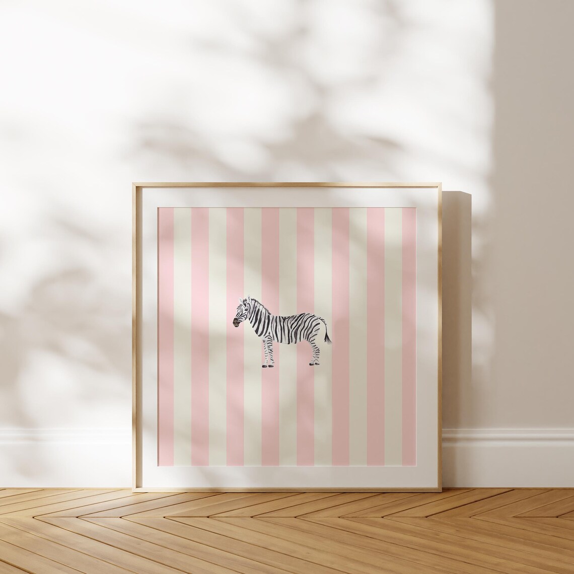 Pink Striped Zebra Animal Safari Nursery Kids Room Wall Poster - Image 4
