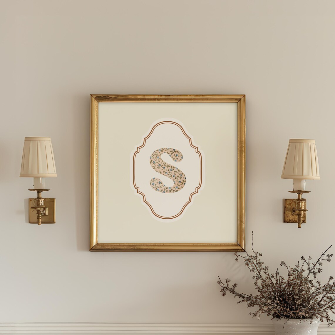 S Square Initial Personalized Watercolor Gift - Image 2
