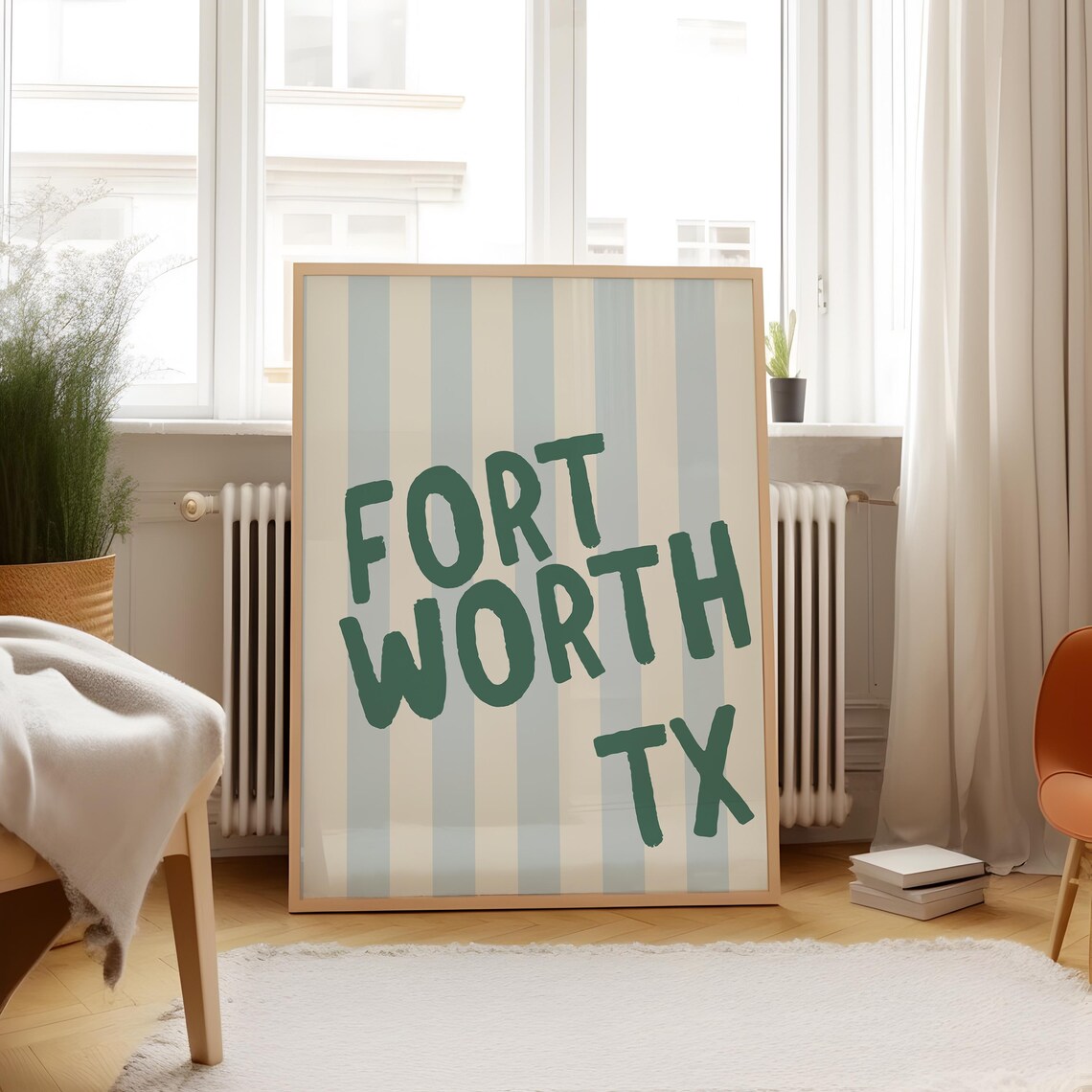 Fort Worth Vertical Illustration, Personalized Gift - Image 3