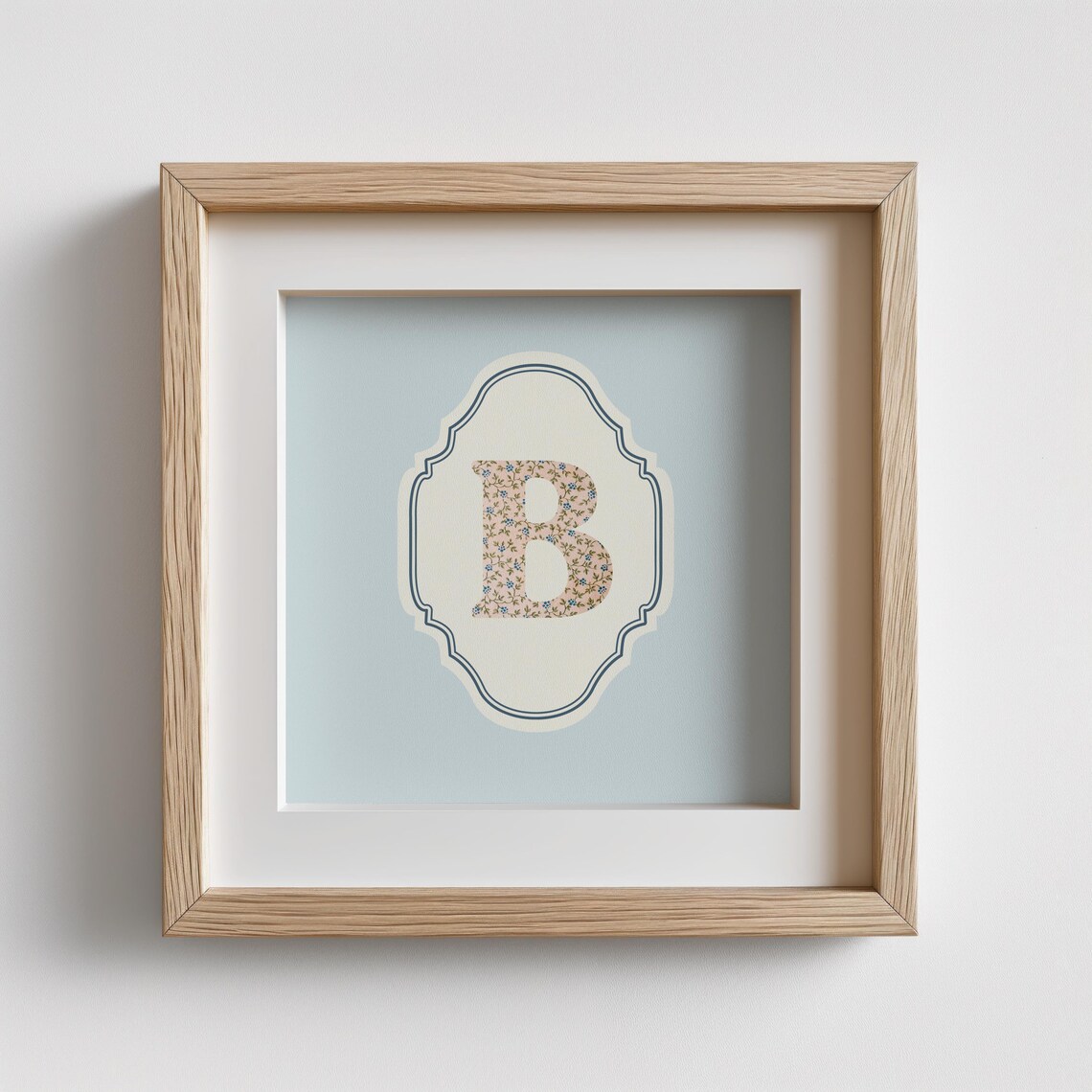 B Square Initial - Watercolor Personalized Print - Image 4