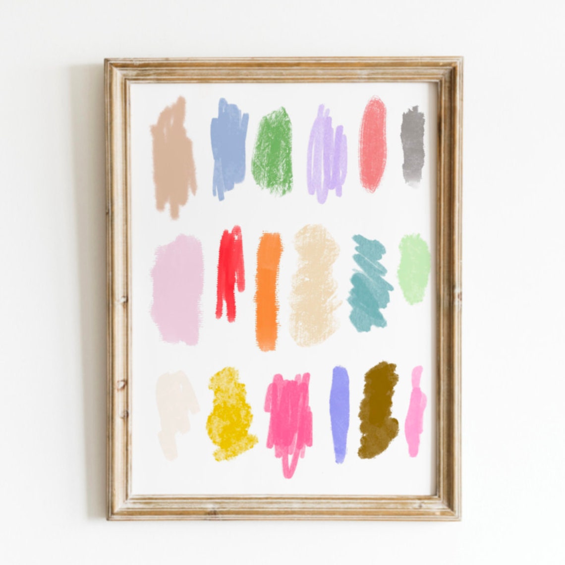 Abstract Paint Stroke Color Swatch Grid Modern Minimalist Poster - Image 2