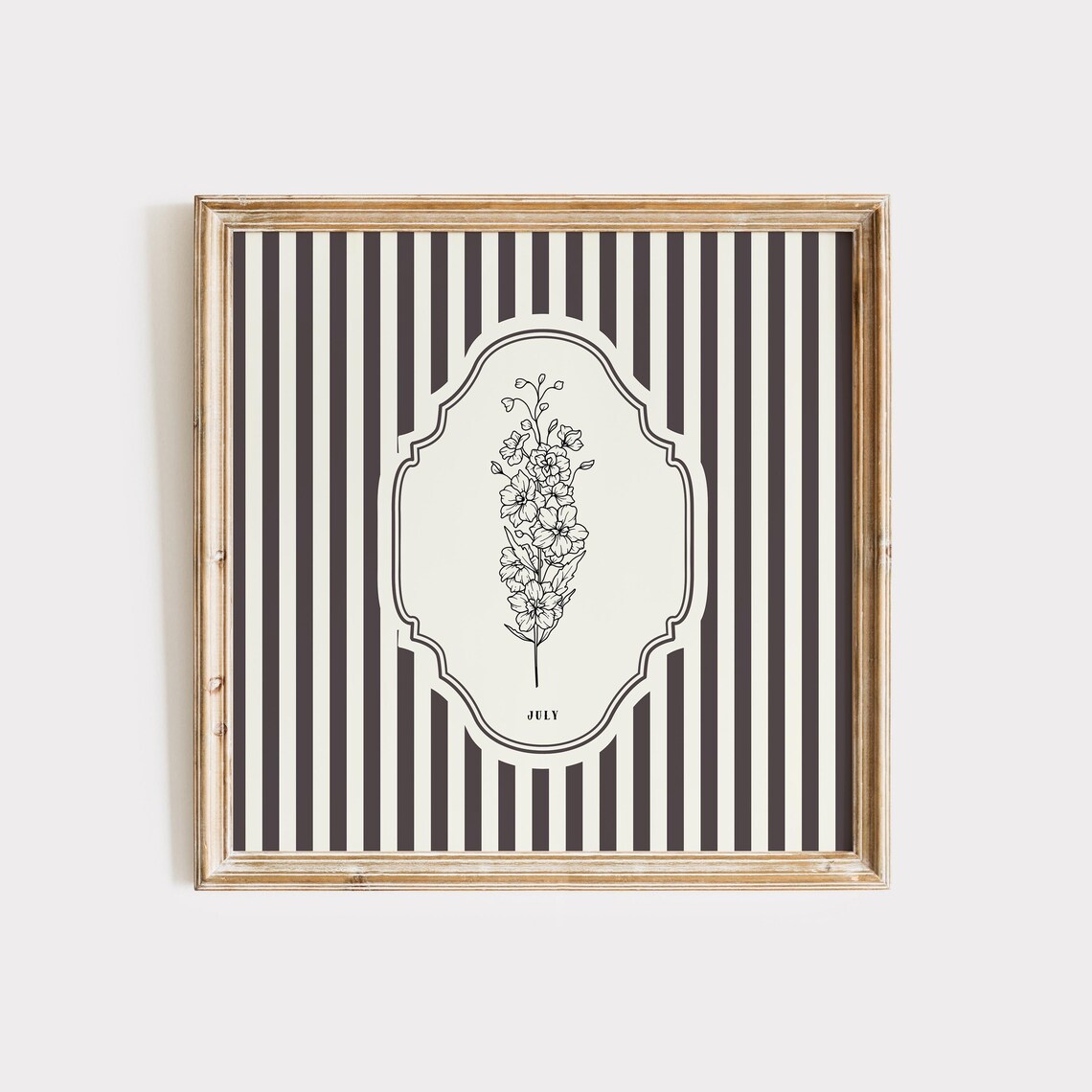 July Birth Month Flower Square Art Print - Image 2